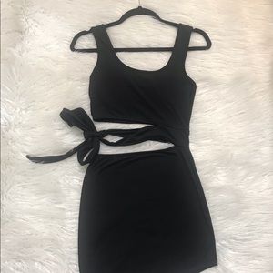 Trendy Mini Black Cutout Dress